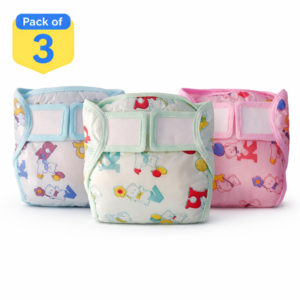 Mostlymuted Reuseble Cloth Baby Diaper with 6 Absorbent Inserts