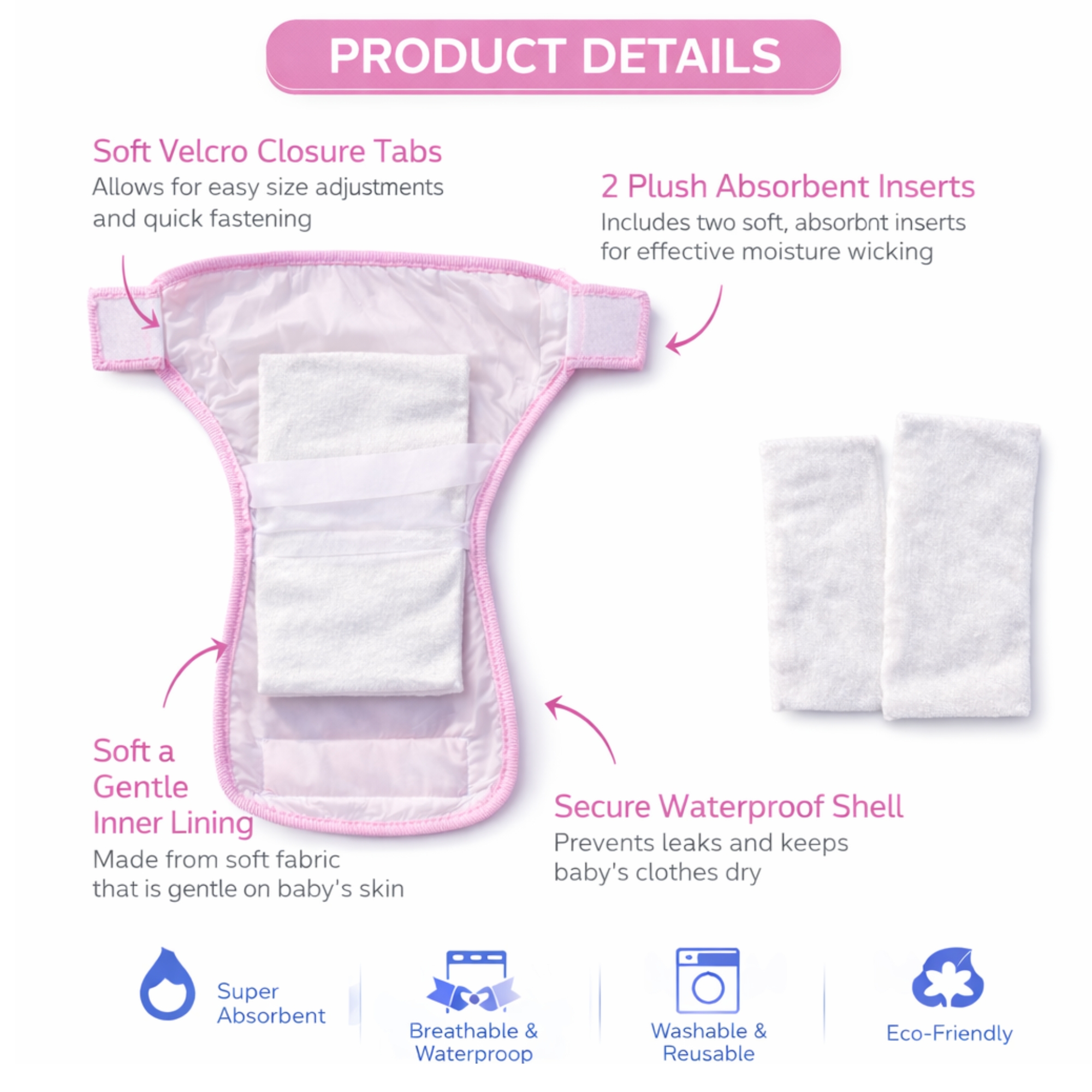 Mostlymuted PVC /Plastic Diaper Reusable Waterproof Potti Training Baby Nappy For 0 -12 Month