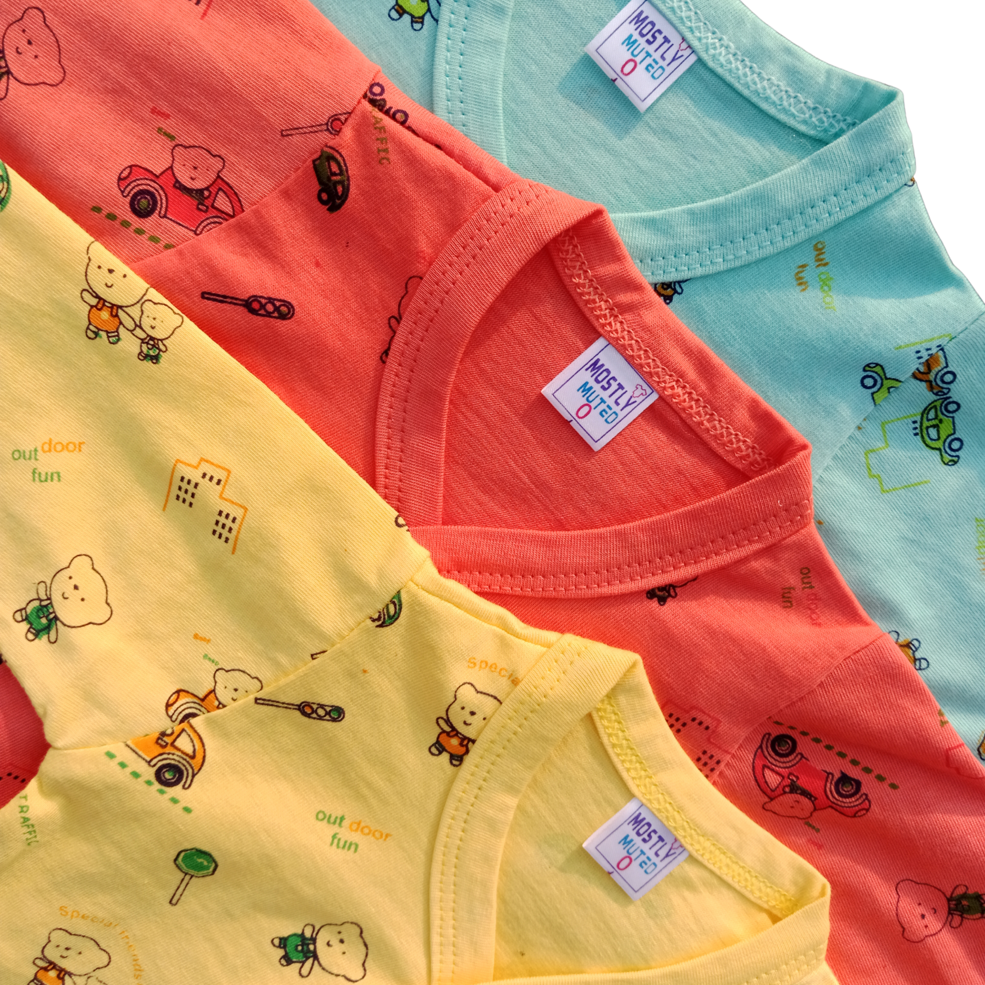 Newborn Baby Cotton Front Open T-Shirt Combo (Pack of 3) Soft & Comfortable Daily Wea