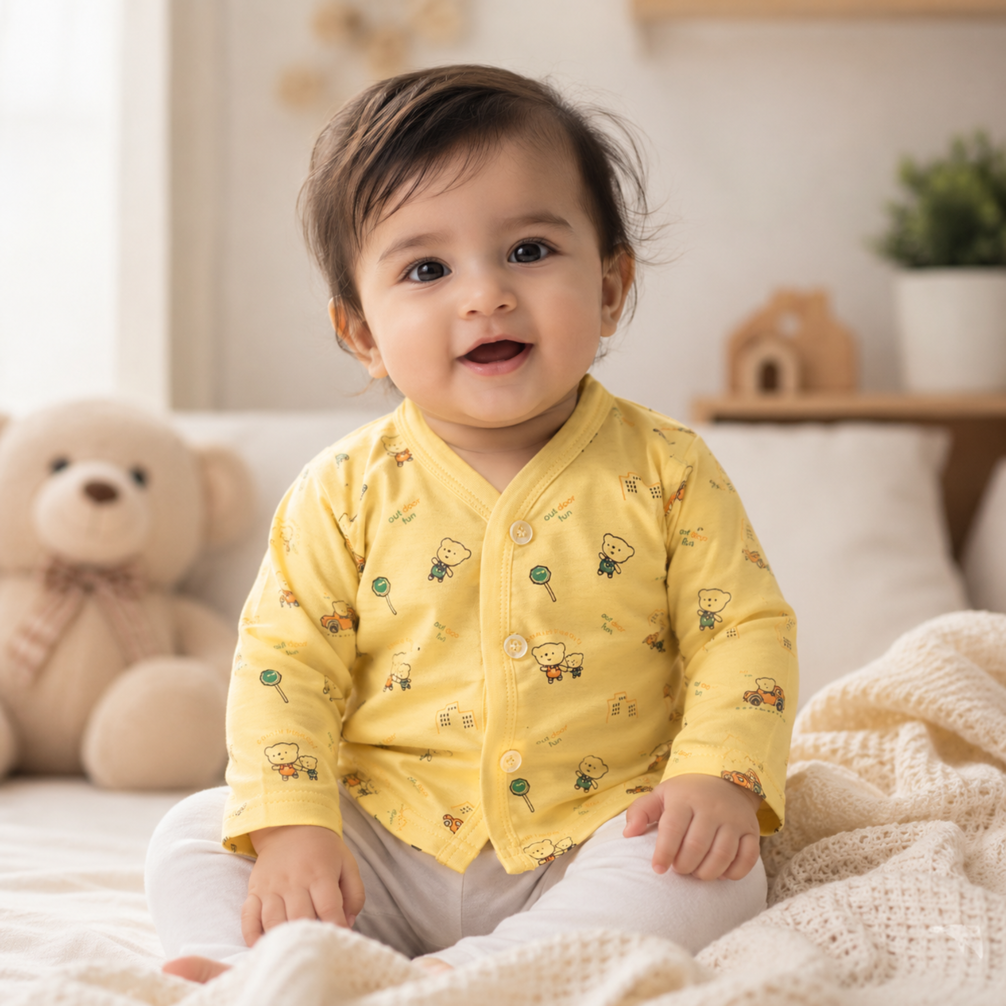 Newborn Baby Cotton Front Open T-Shirt Combo (Pack of 3) Soft & Comfortable Daily Wea